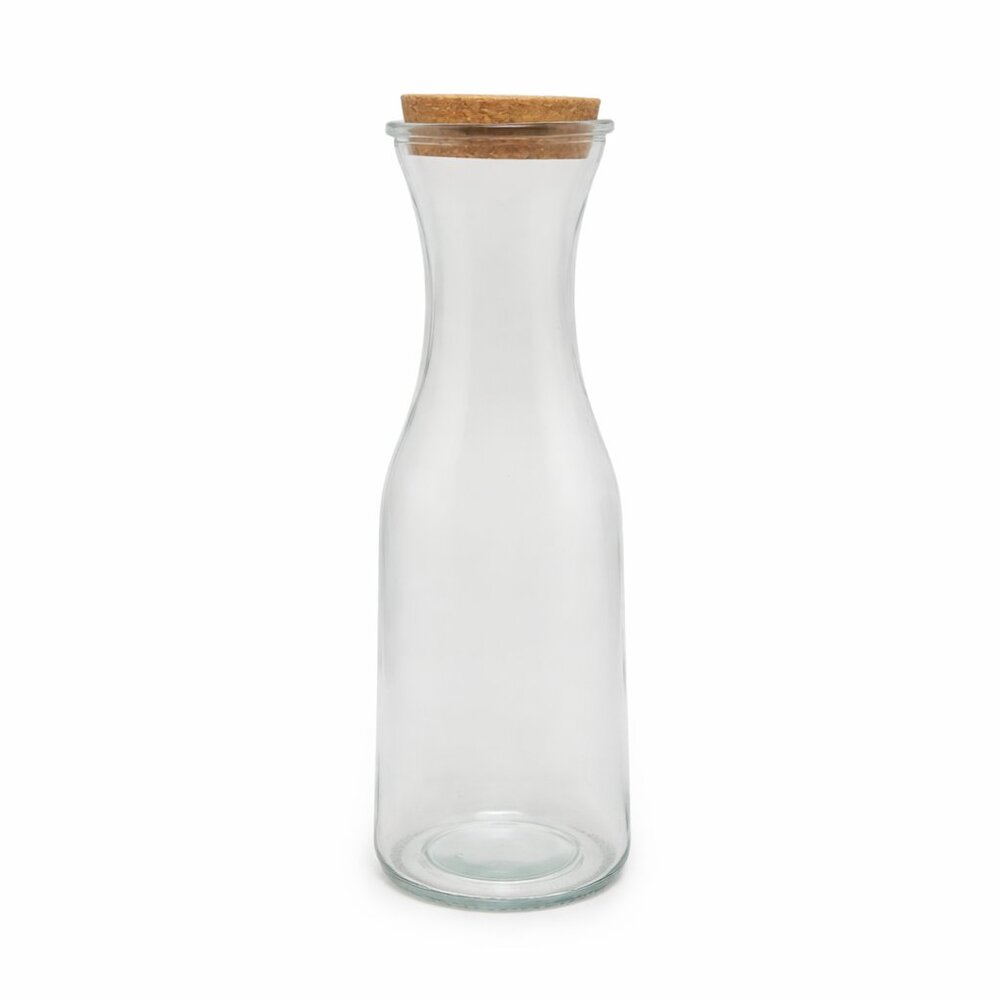 Homestead Clear Glass Juice Jar W Cork lid 1L